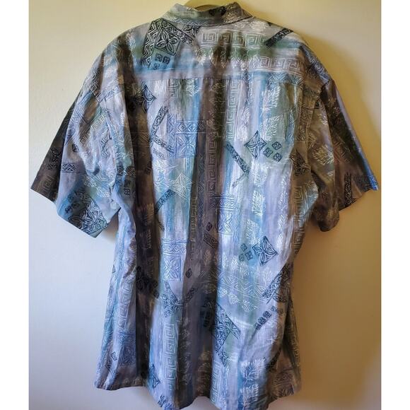 HOLLIS RIVER Mens XL Cotton Short Sleeve Hawaiian Beach Surf Button Shirt - Picture 7 of 13